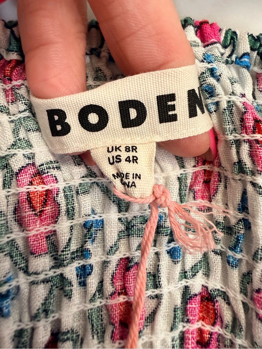 Boden Pink Floral Smocked Midi Dress with Pockets! - Picture 2 of 7